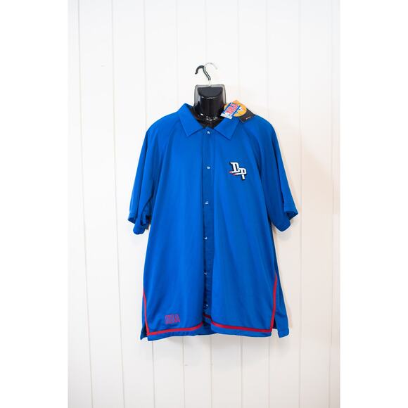 NWT Vintage Men's NBA Detroit Pistons Warm Up Jersey Blue Red Streetwear 3XL - Picture 2 of 11